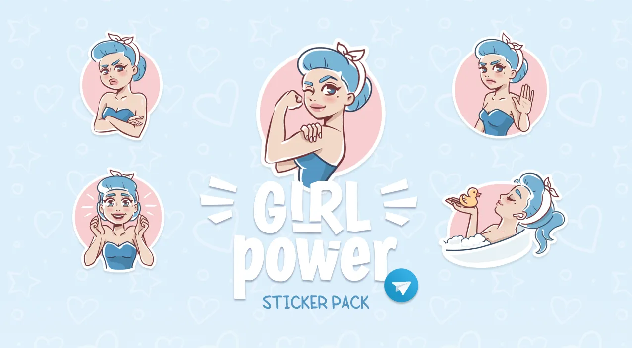 Стикеры «Girl power»